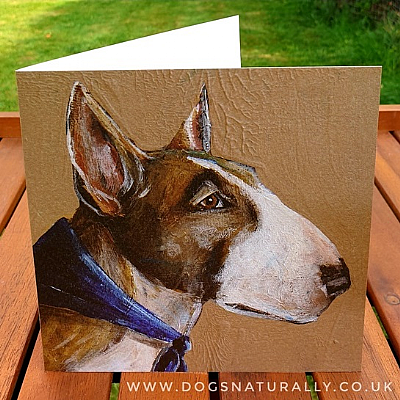 English Bull Terrier Dog Lover Portrait Art Card